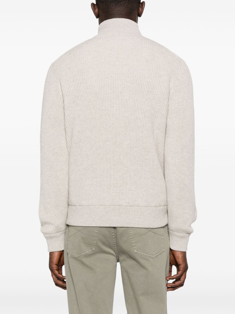 BRUNELLO CUCINELLI Men's Leather and Wool Bomber Jacket