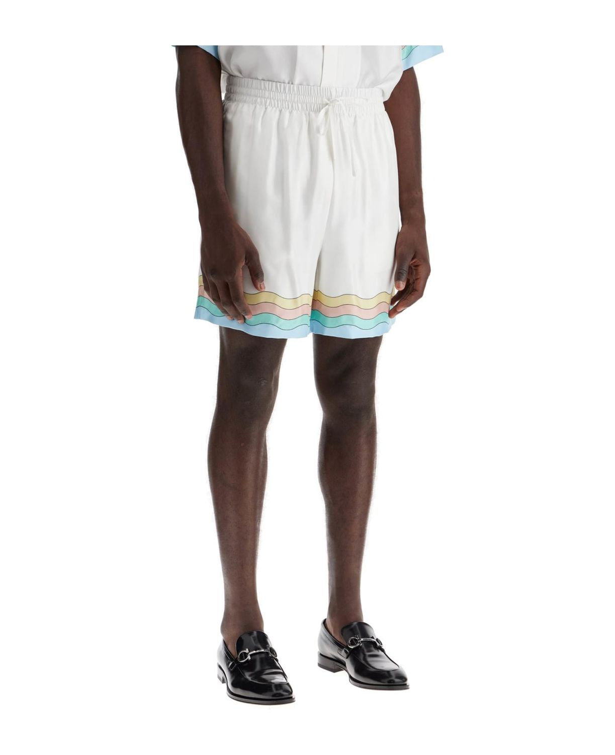 CASABLANCA Silk Drawstring Mini Shorts for Men