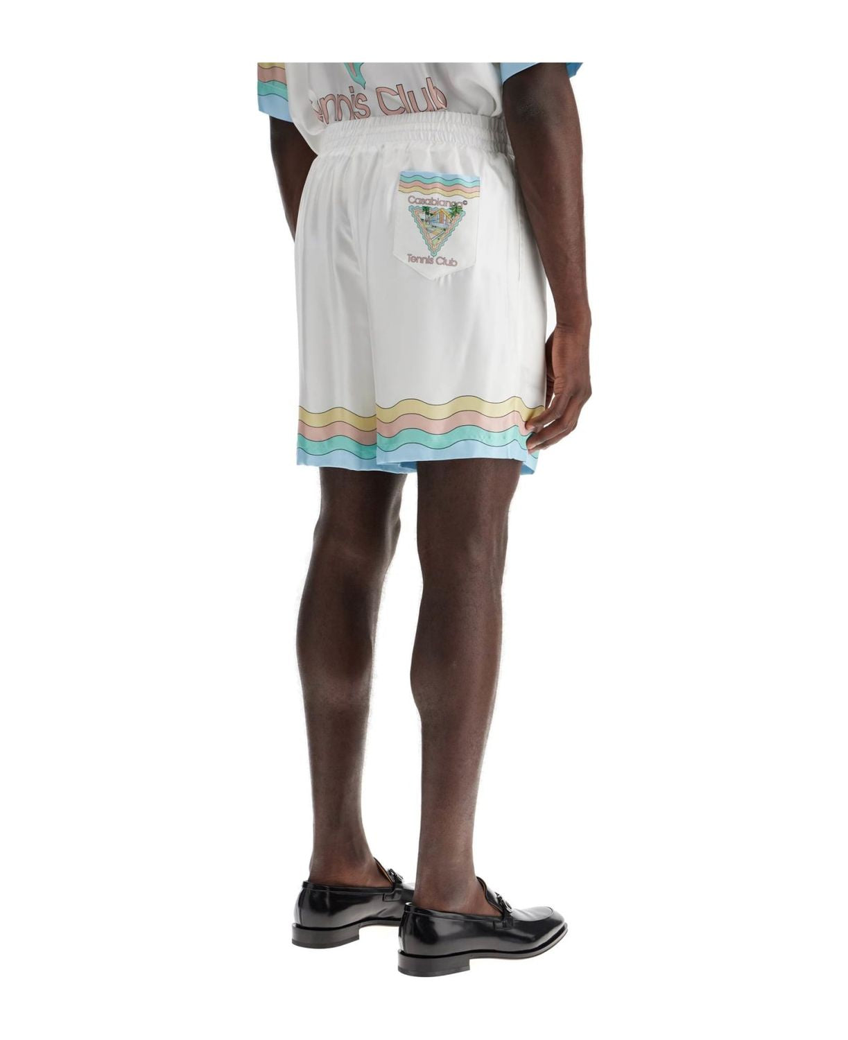 CASABLANCA Silk Drawstring Mini Shorts for Men