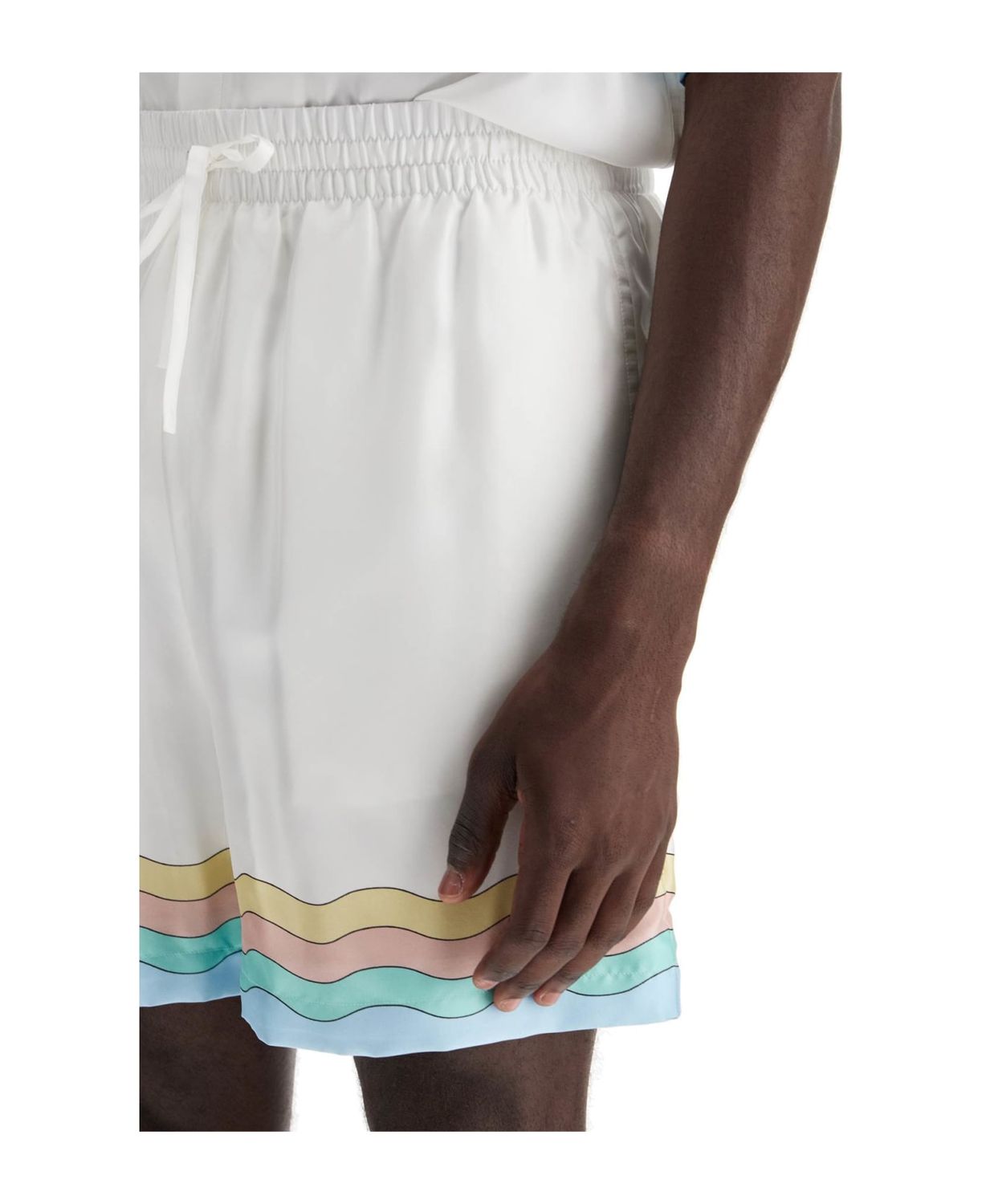 CASABLANCA Silk Drawstring Mini Shorts for Men