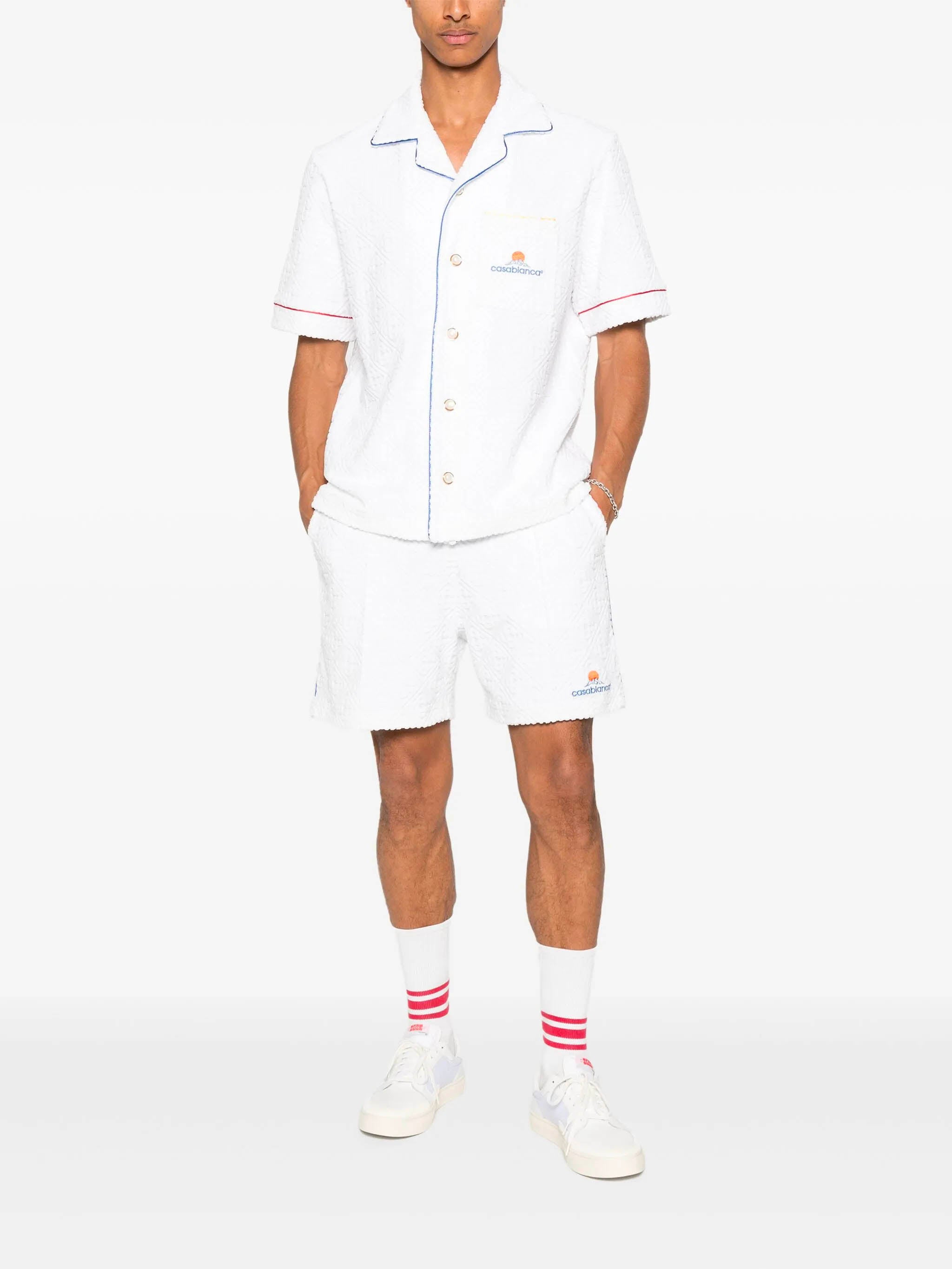 CASABLANCA Monogram Jacquard Towelling Shorts - Size M