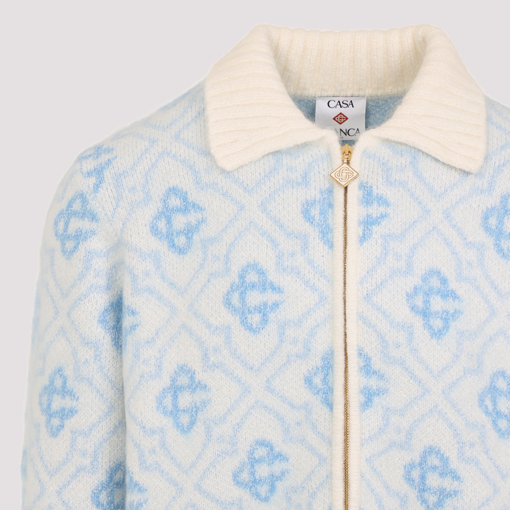 CASABLANCA Monogram Zip-Up Sweater for Men - FW25