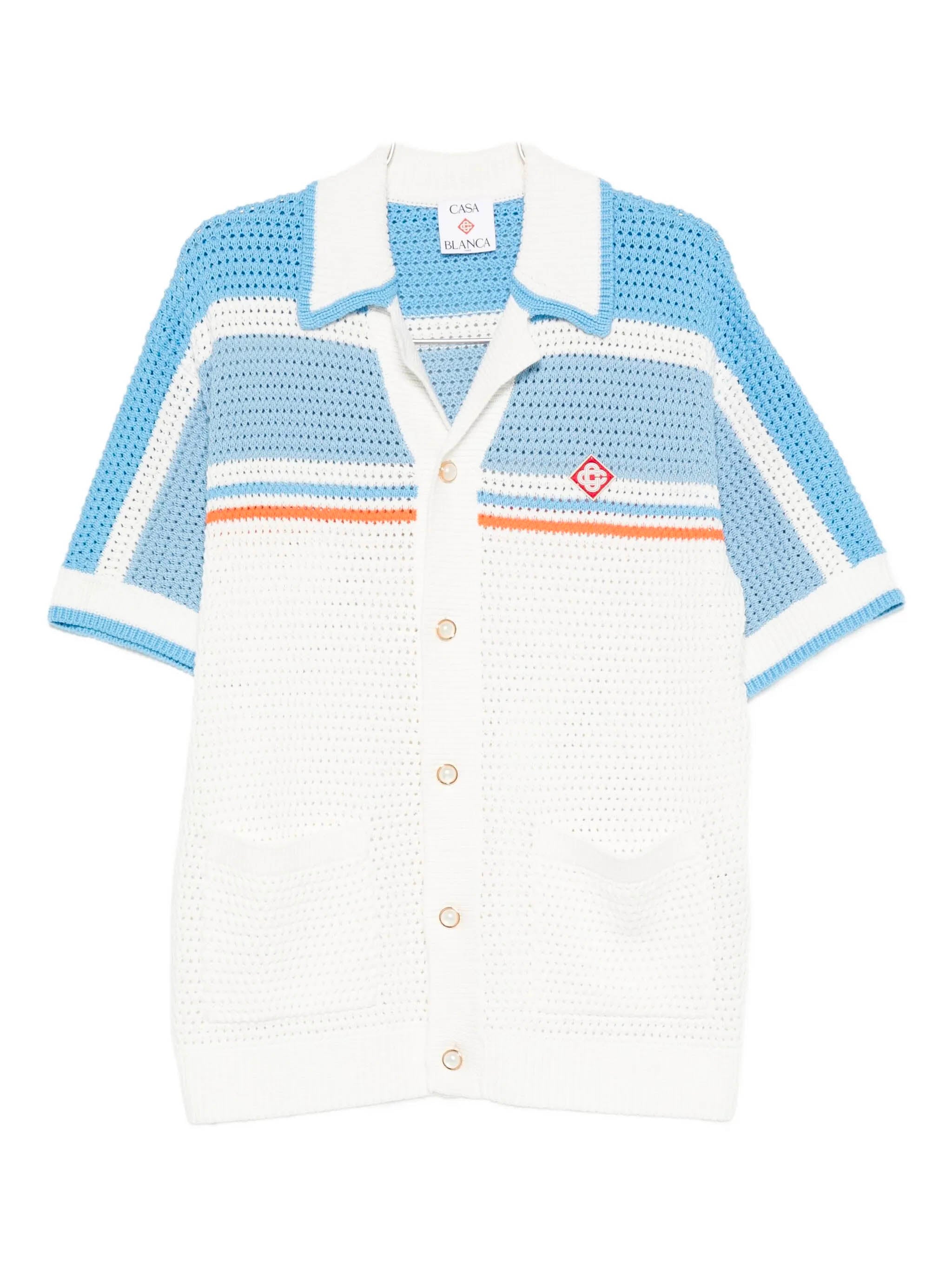 CASABLANCA Crochet Button-Up Shirt - Size M