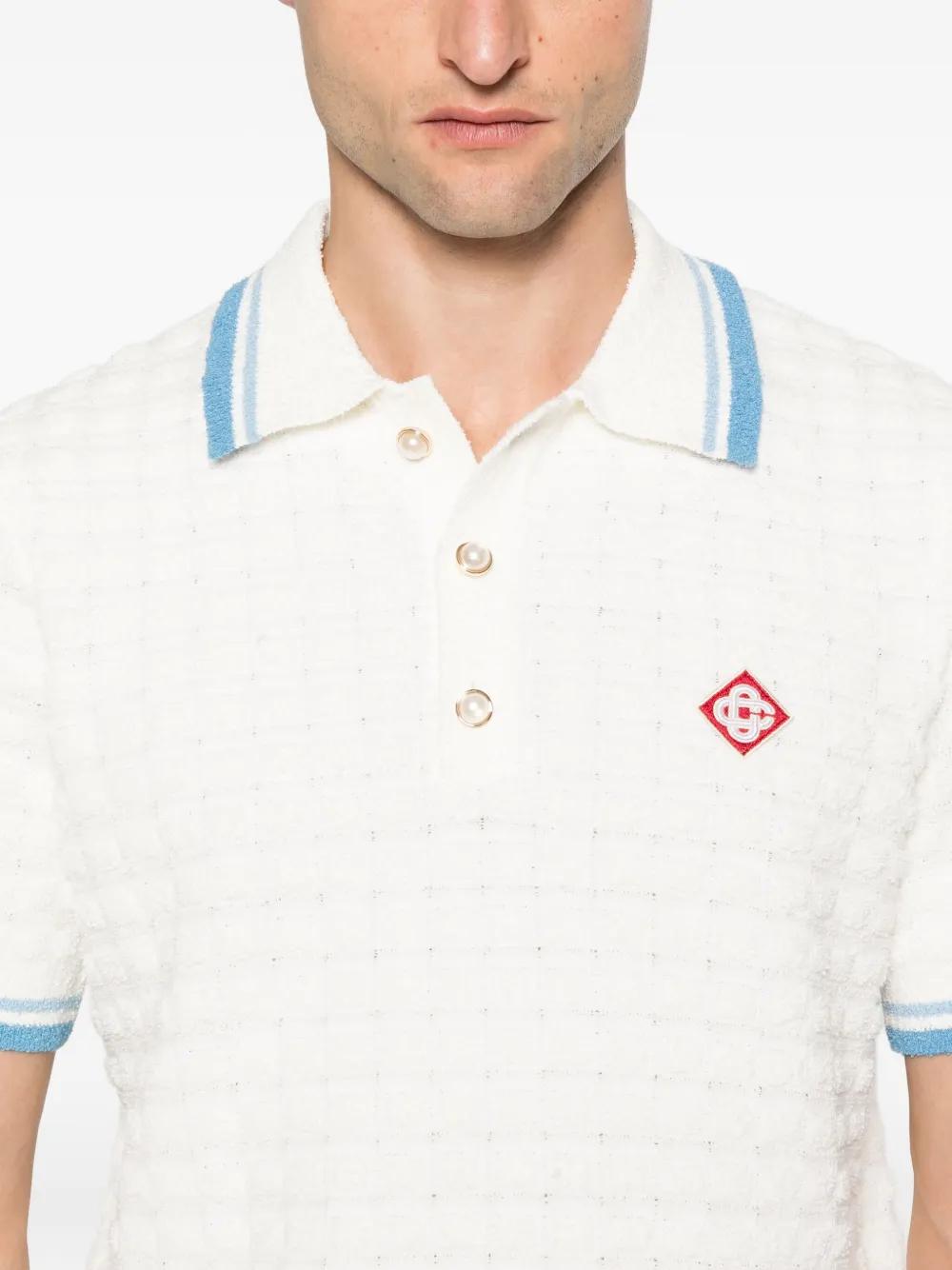 Casablanca Mini Polo Shirt with Stripe Trim