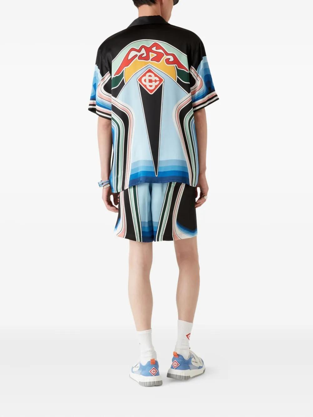 CASABLANCA Mountain Graphic Print Silk Shirt - FW25 Edition