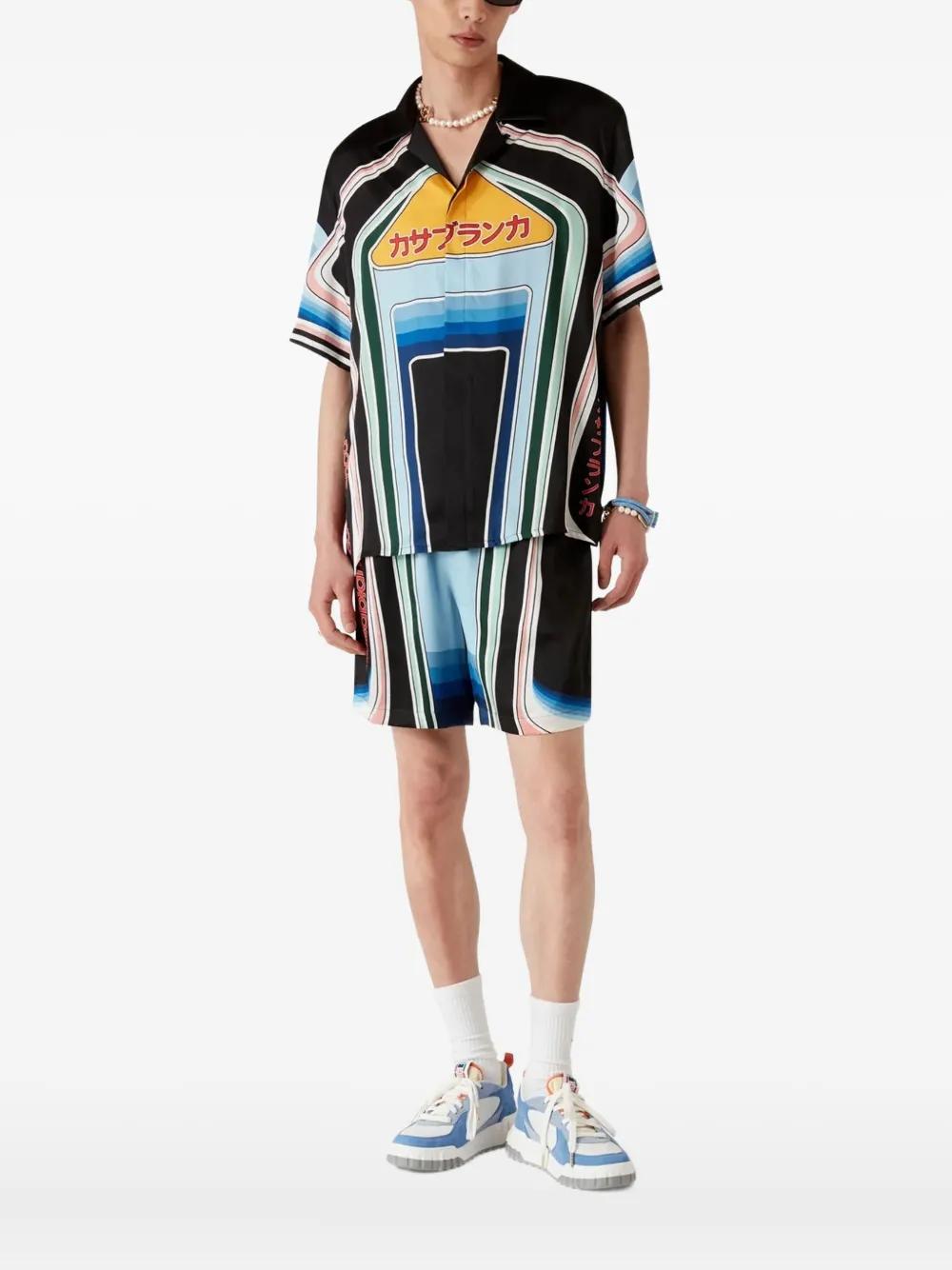 CASABLANCA Mountain Graphic Print Silk Shirt - FW25 Edition