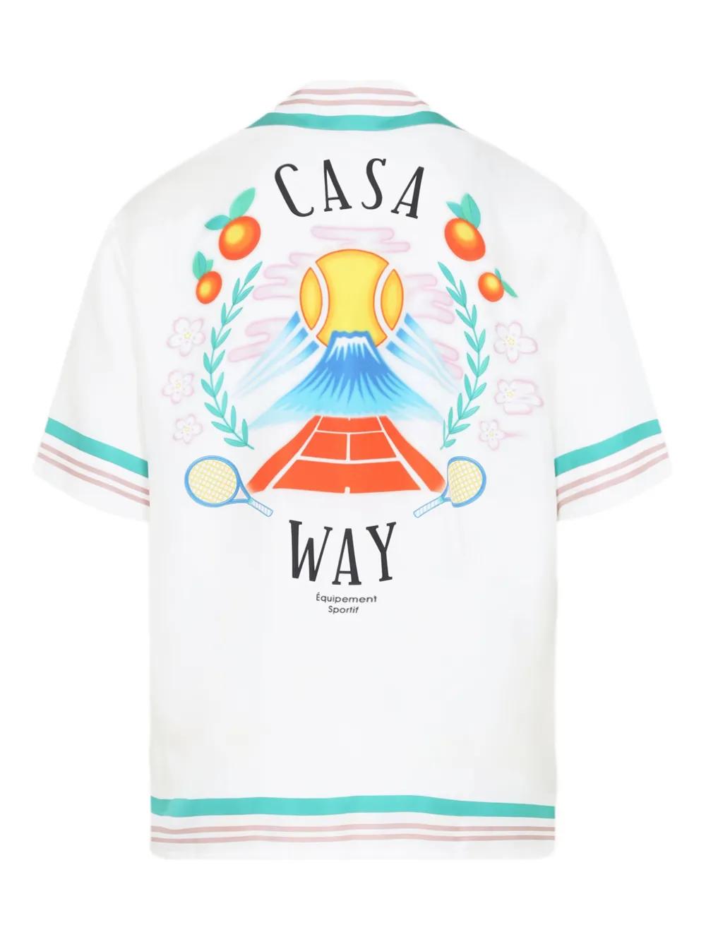 CASABLANCA Cuban Collar Shirt for Men - Short Sleeve
