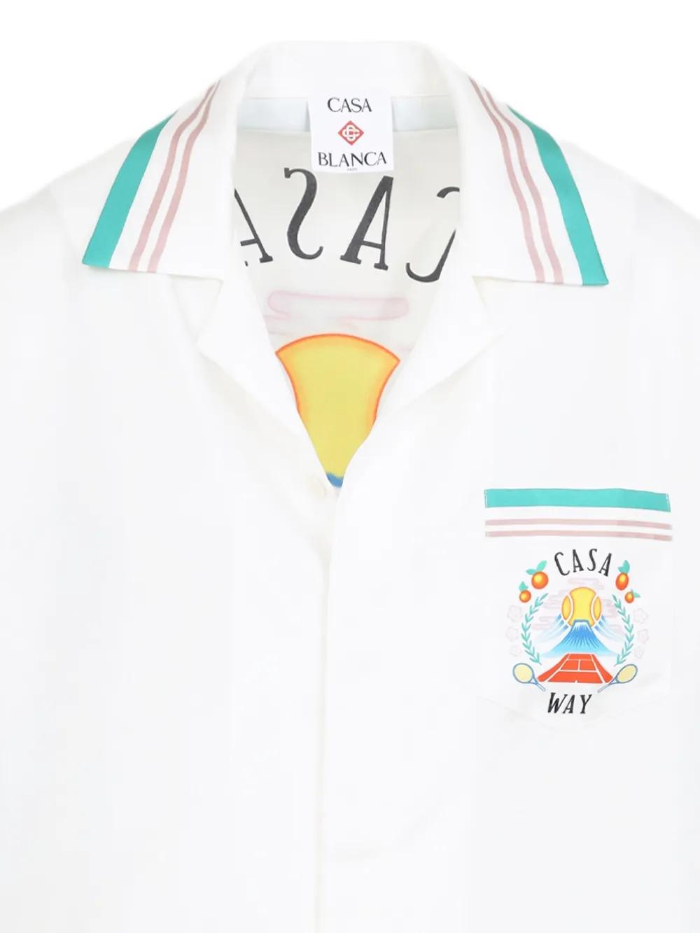 CASABLANCA Cuban Collar Shirt for Men - Short Sleeve
