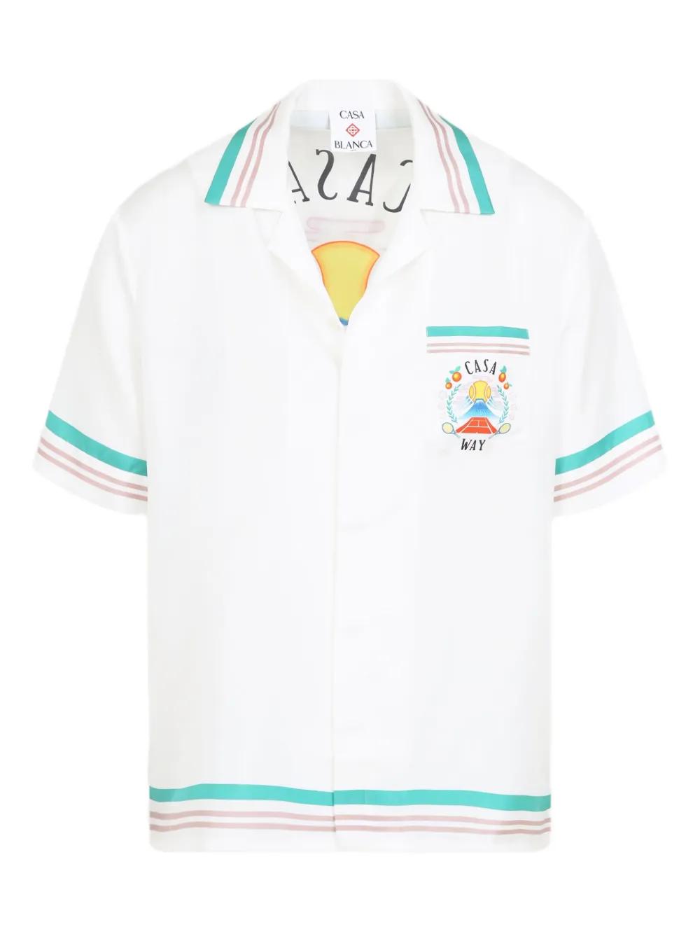 CASABLANCA Cuban Collar Shirt for Men - Short Sleeve