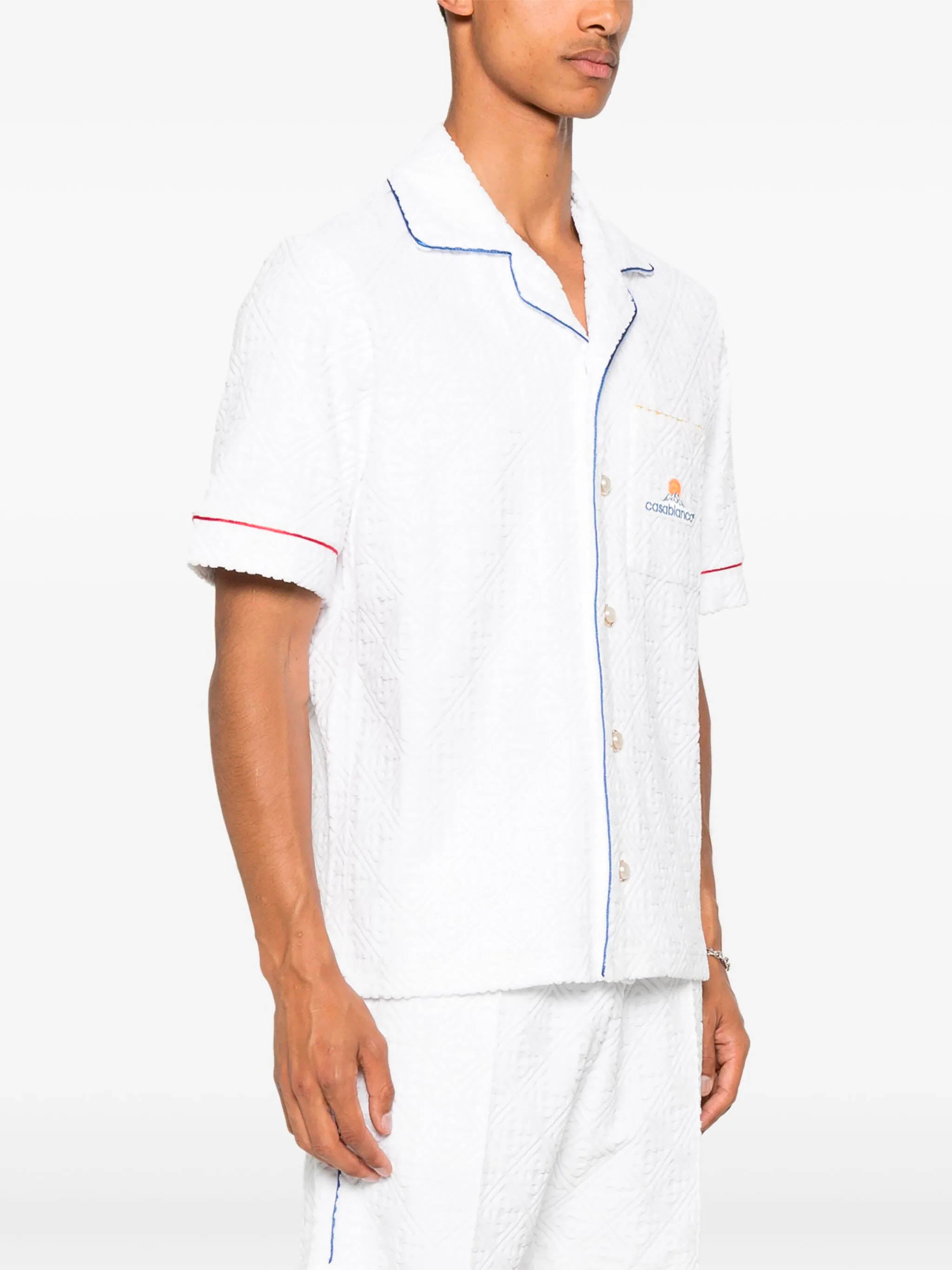 CASABLANCA Monogram Jacquard Button-Down Shirt - Size M