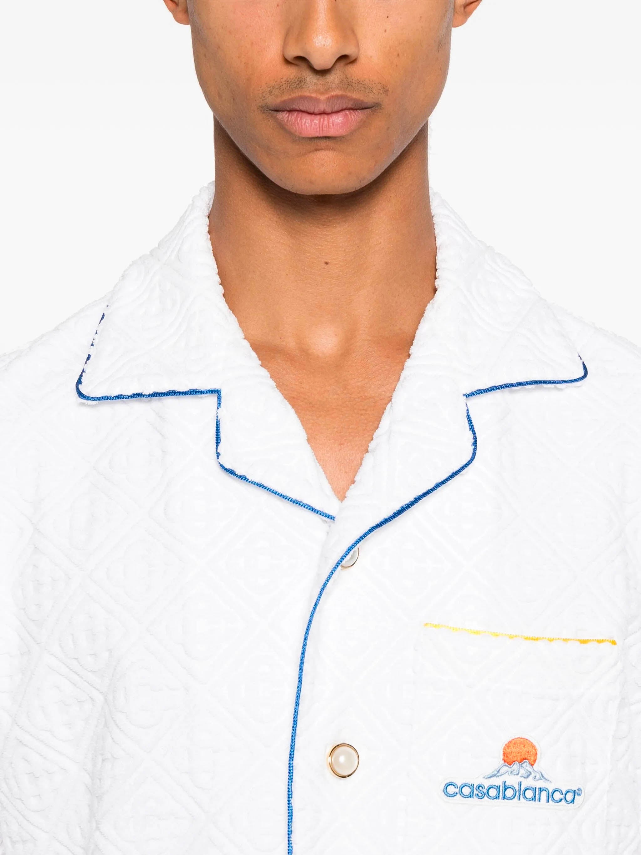 CASABLANCA Monogram Jacquard Button-Down Shirt - Size M