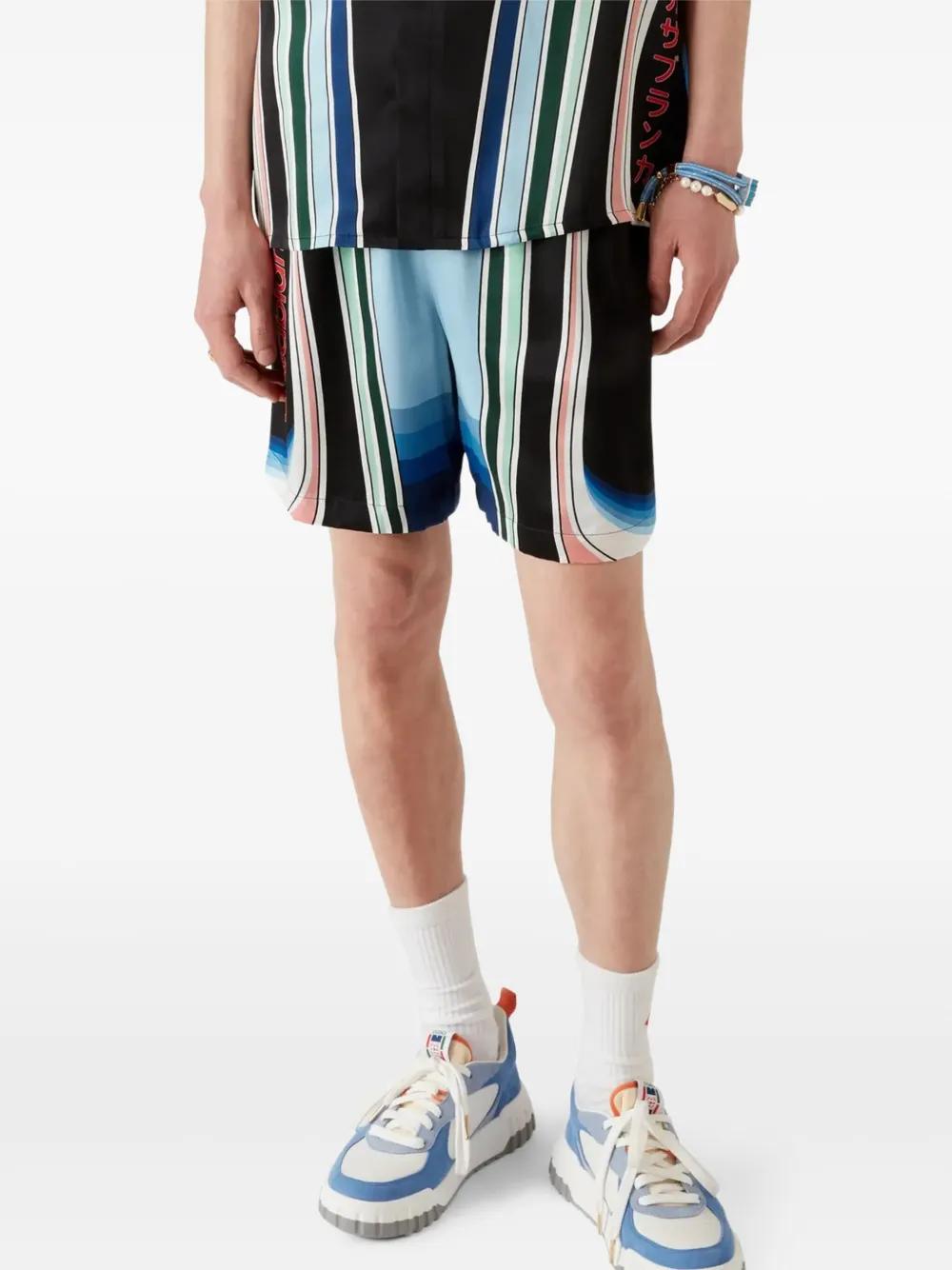 CASABLANCA Graphic Mountain Silk Mini Shorts