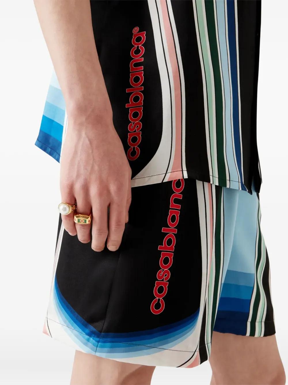 CASABLANCA Graphic Mountain Silk Mini Shorts