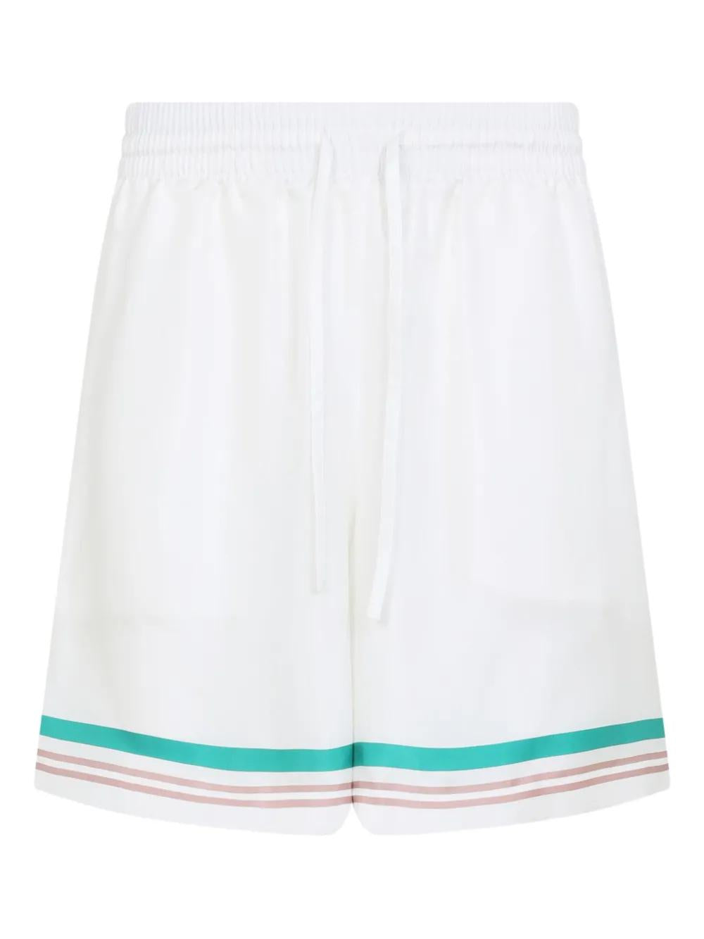 CASABLANCA Men's Silk Drawstring Waist Track Shorts