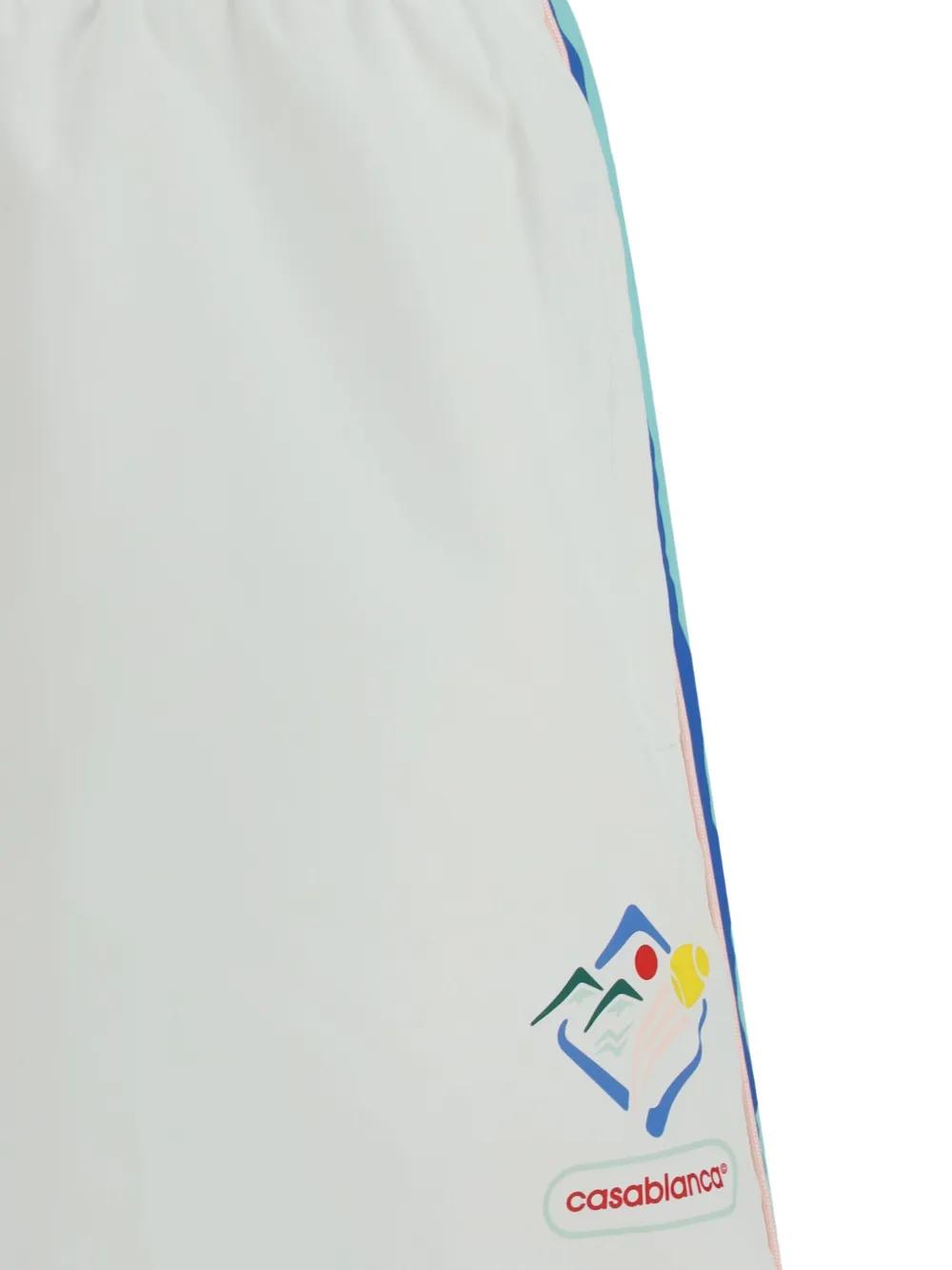 CASABLANCA Sporty Graphic-Panel Windbreaker Shorts for Men