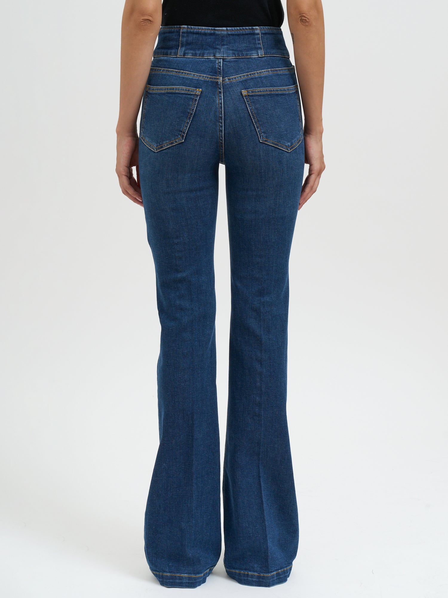 ELISABETTA FRANCHI High-Waisted Jeans with Buttons - Size 40