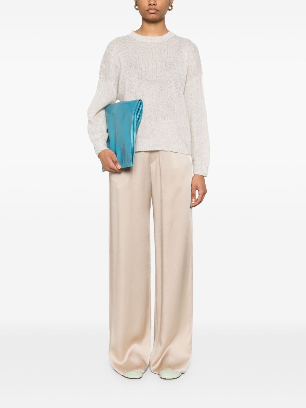 BRUNELLO CUCINELLI Mohair Wool Sweater - Women's Crew Neck Long Sleeve