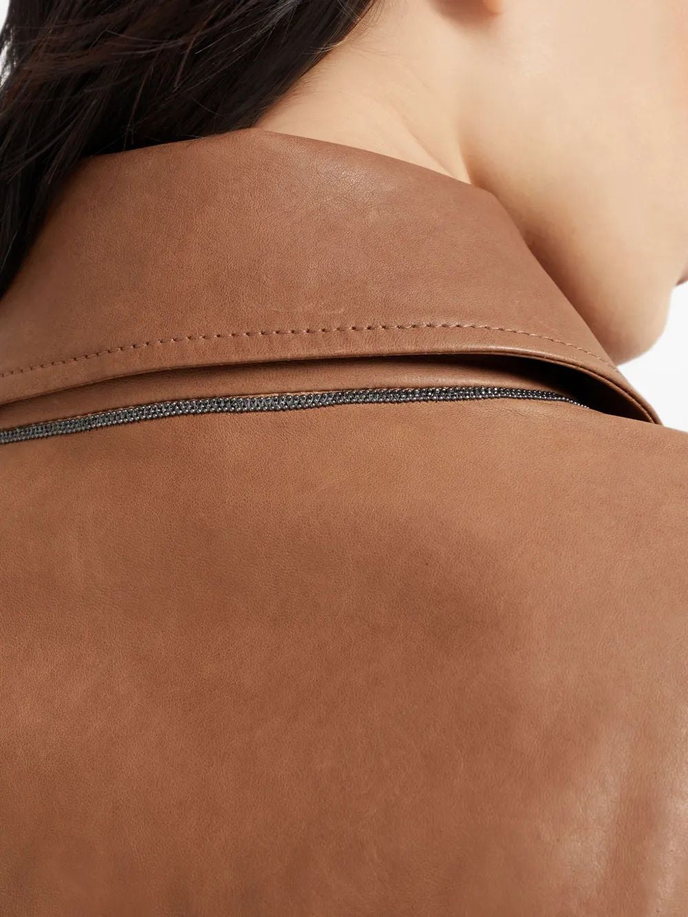 BRUNELLO CUCINELLI Luxurious Leather Jacket - Women’s Fashion Outerwear