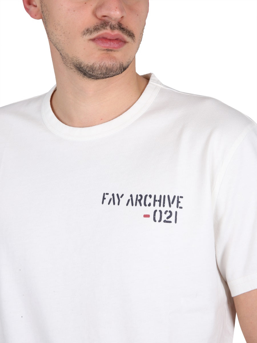 FAY Stylish Logo Print T-Shirt for Men