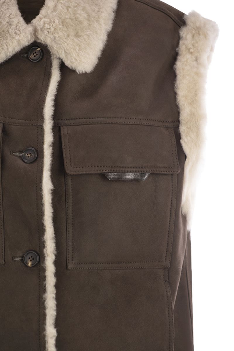 BRUNELLO CUCINELLI Sleeveless Shearling Outerwear