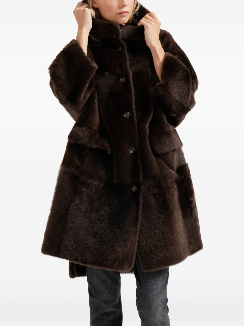 BRUNELLO CUCINELLI Faux Fur Overcoat for Women
