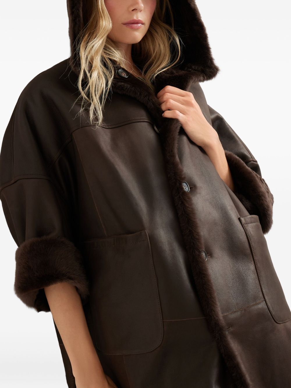 BRUNELLO CUCINELLI Faux Fur Overcoat for Women