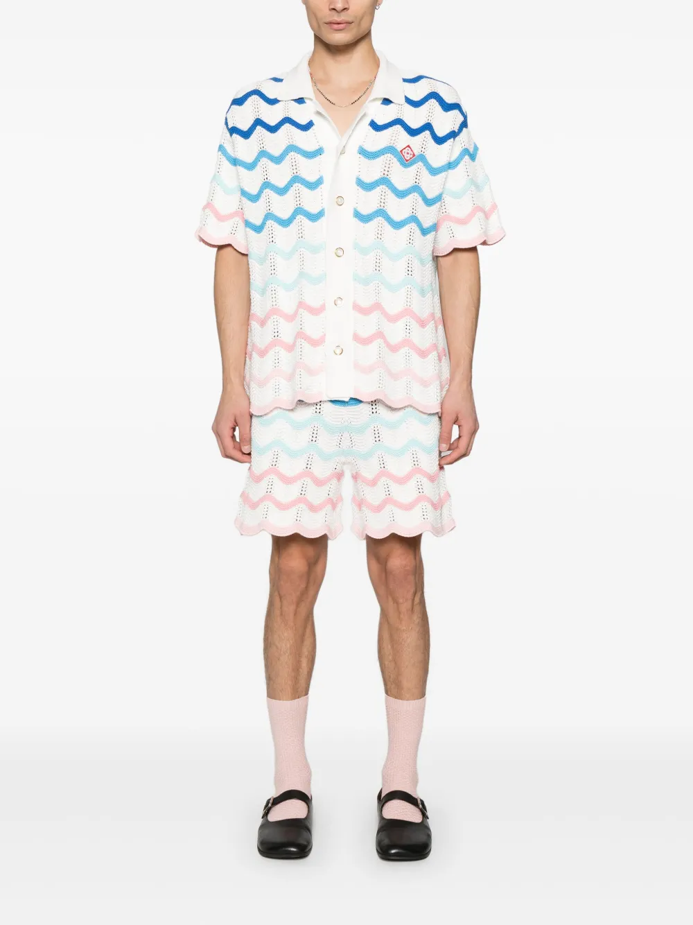 CASABLANCA Gradient Wave Crochet Shirt