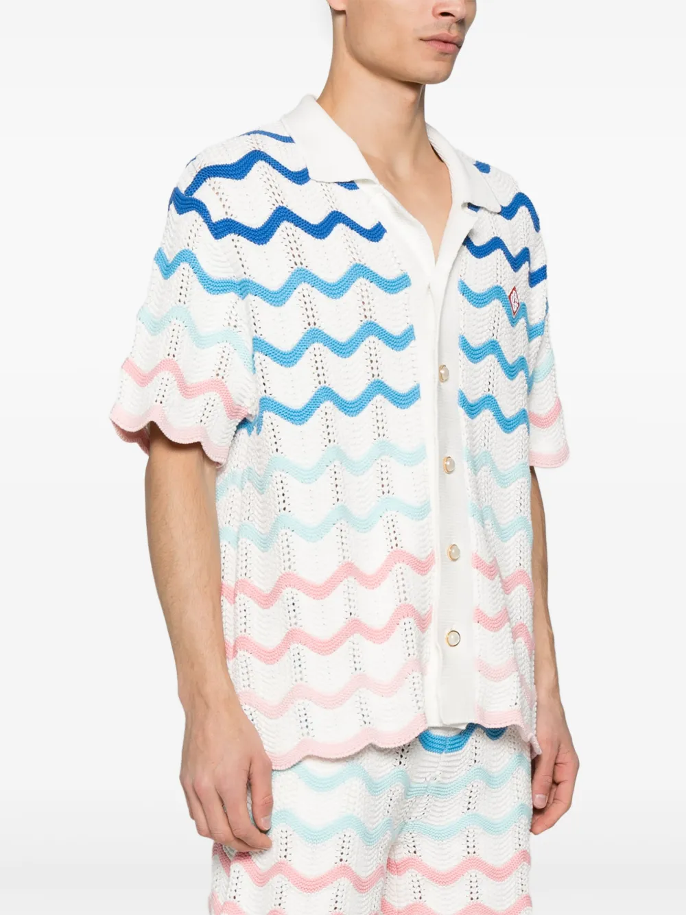 CASABLANCA Gradient Wave Crochet Shirt