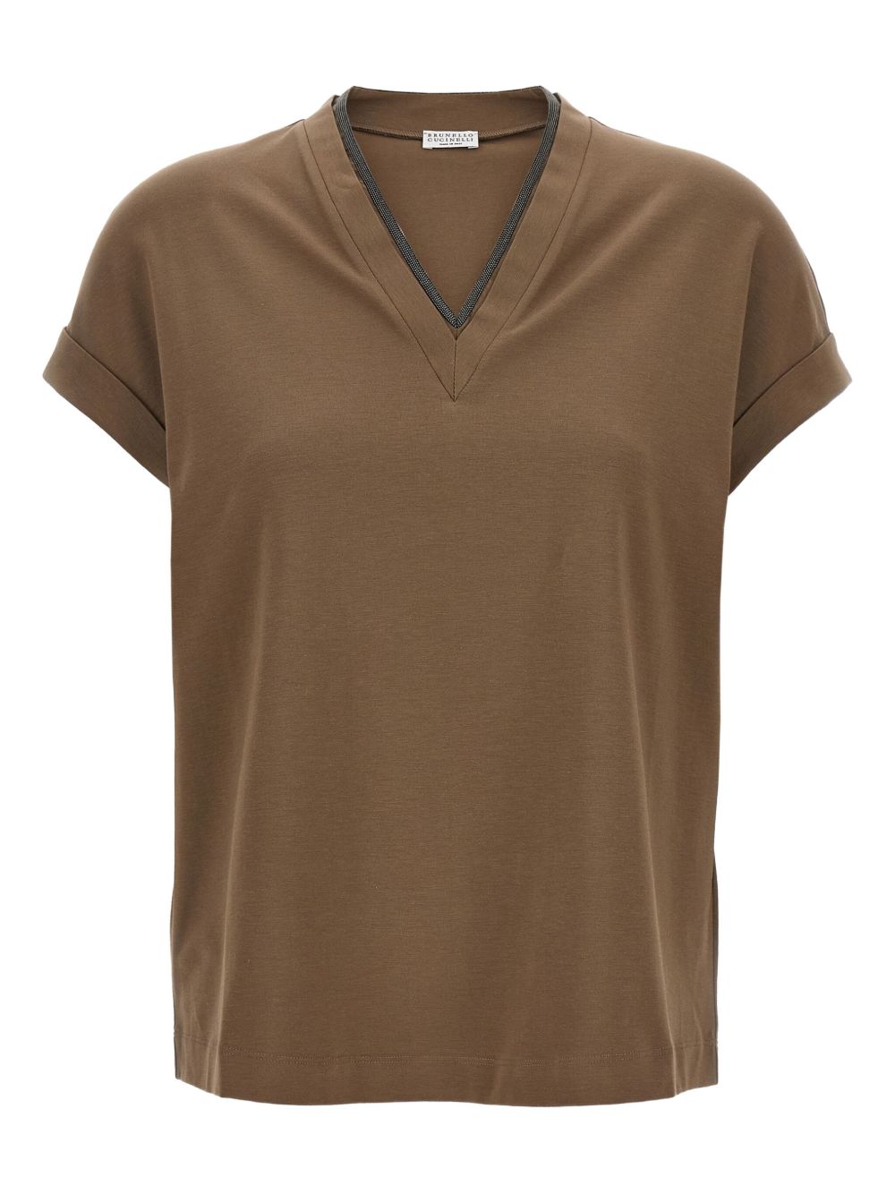 BRUNELLO CUCINELLI Cotton V-Neck T-Shirt for Women