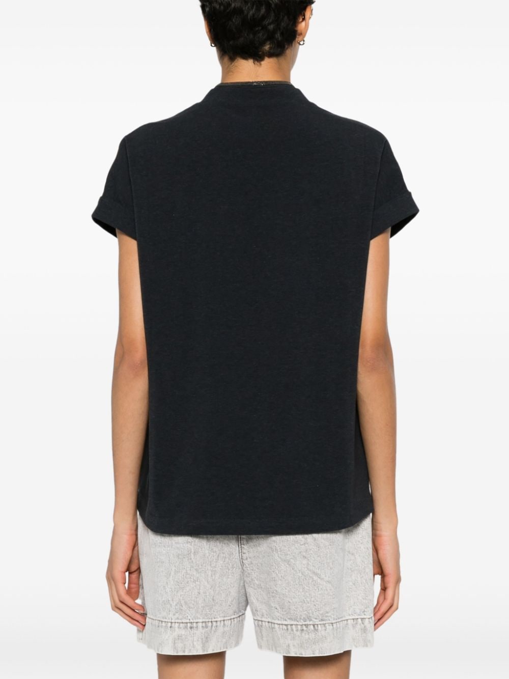 BRUNELLO CUCINELLI Women's Cotton V-Neck T-Shirt