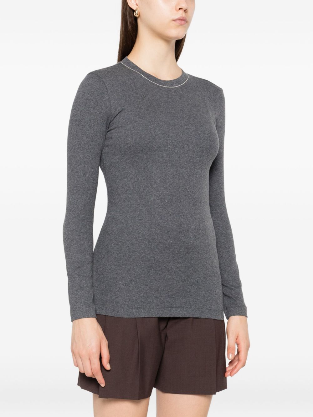 BRUNELLO CUCINELLI Crewneck Sweater with Keyhole Detail for Women - FW25
