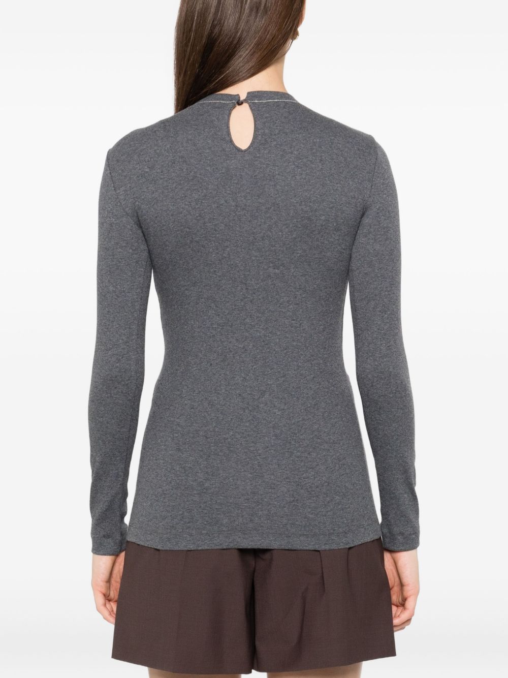 BRUNELLO CUCINELLI Crewneck Sweater with Keyhole Detail for Women - FW25