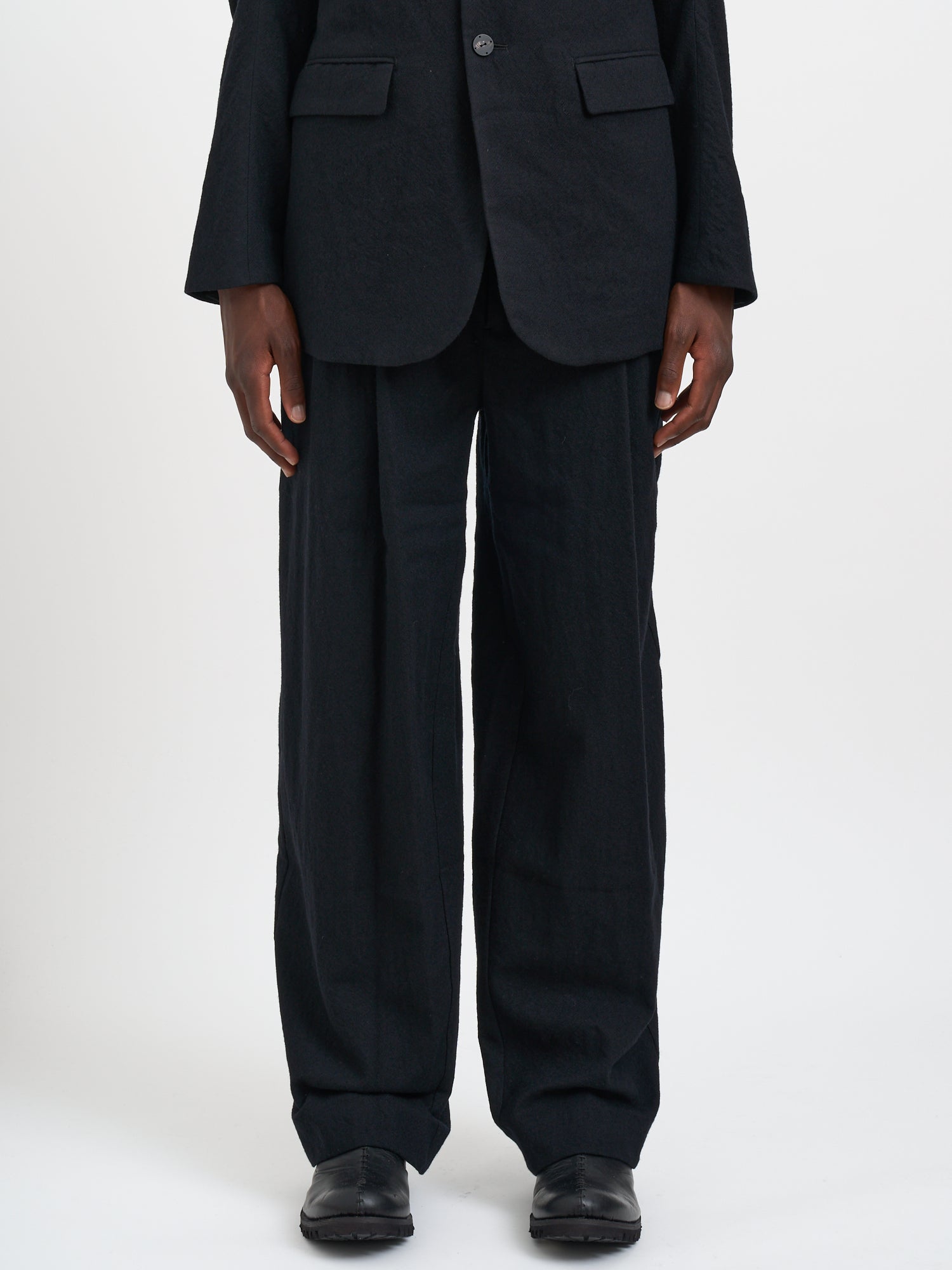 DEVOA Pleated Wide Leg Trousers in Size 3