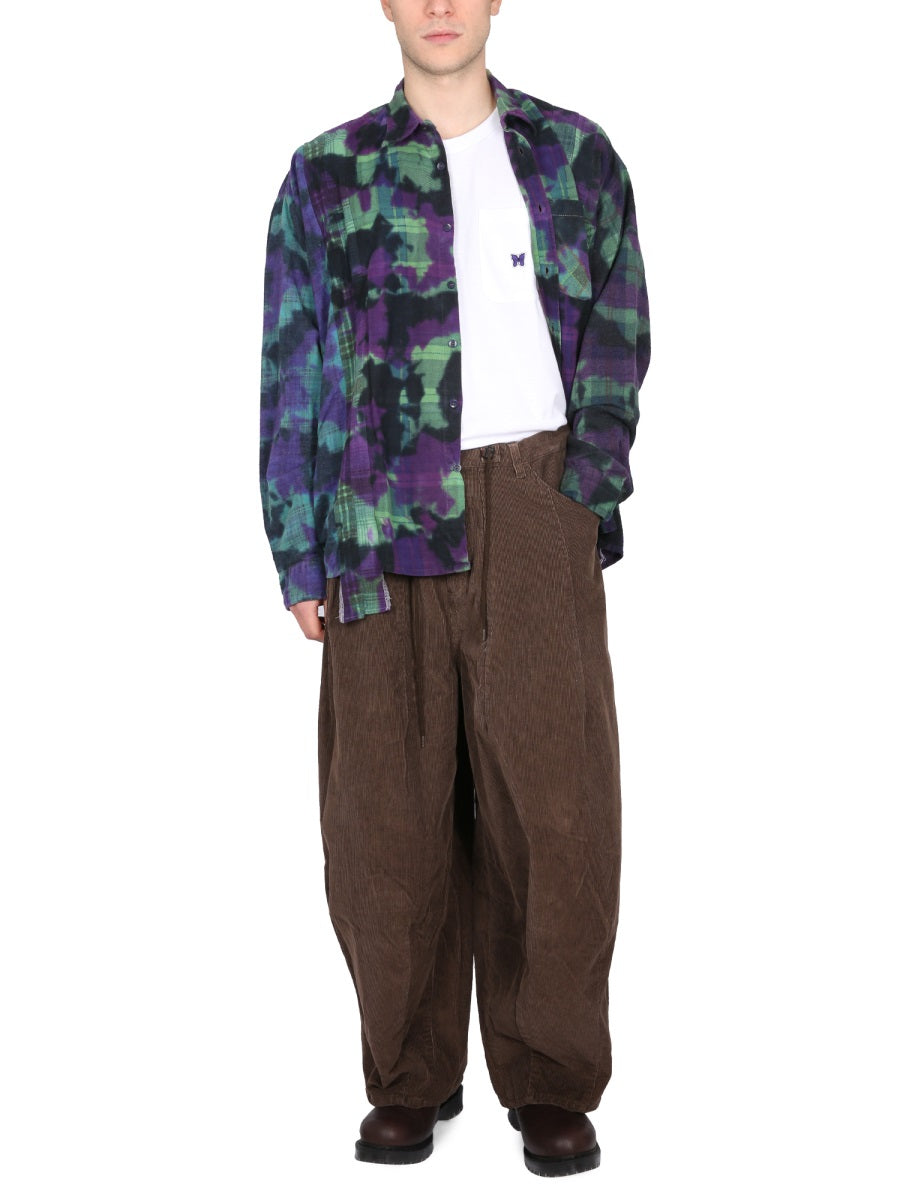 NEEDLES Uneven Dye Shirt with Classic Collar for Men