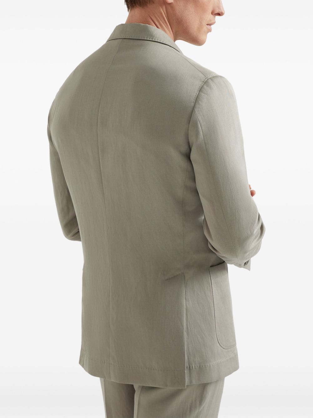BRUNELLO CUCINELLI Men's Double-Breasted Silk and Linen Jacket