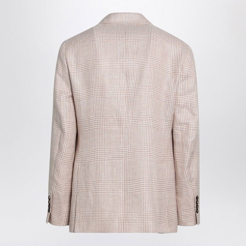 BRUNELLO CUCINELLI Prince of Wales Single-Breasted Jacket for Men - SS25