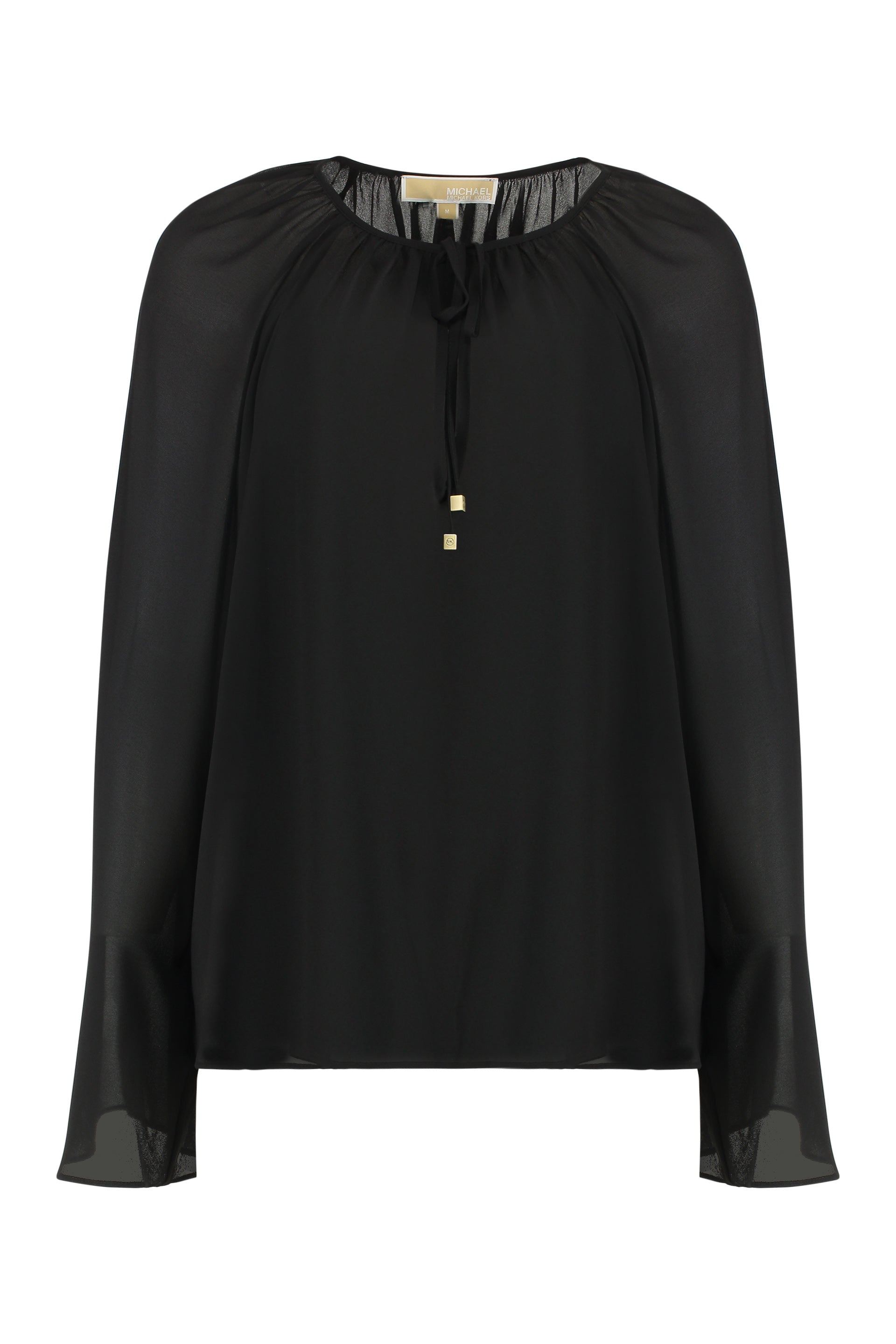 MICHAEL MICHAEL KORS Creased Pleated Blouse with Front Bow