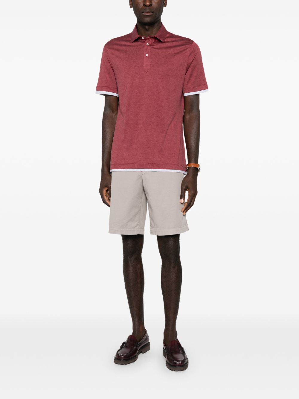 BRUNELLO CUCINELLI Silk and Cotton Polo Shirt for Men