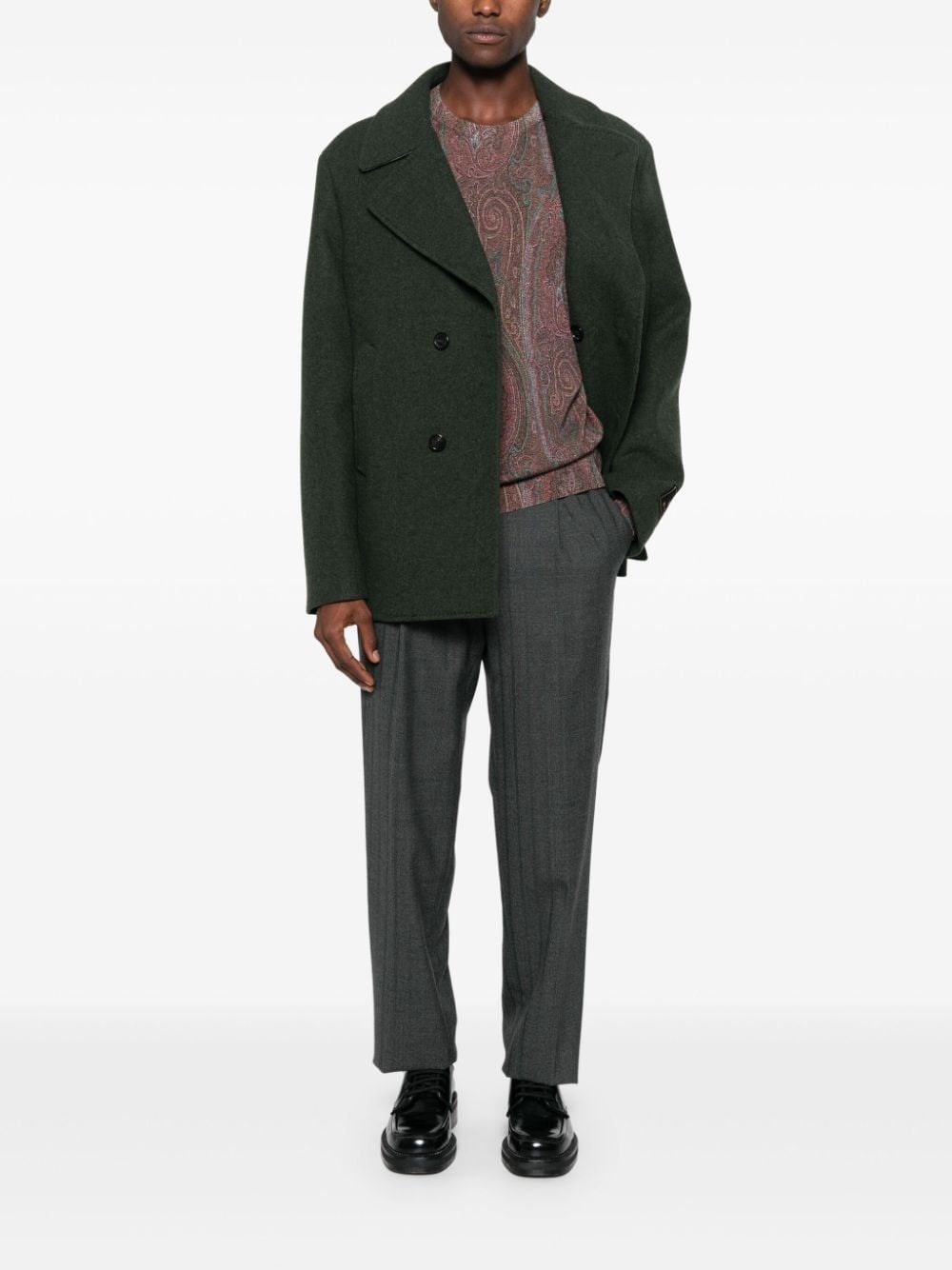 ETRO Stylish Peacoat with Welt Pockets and Sleeves