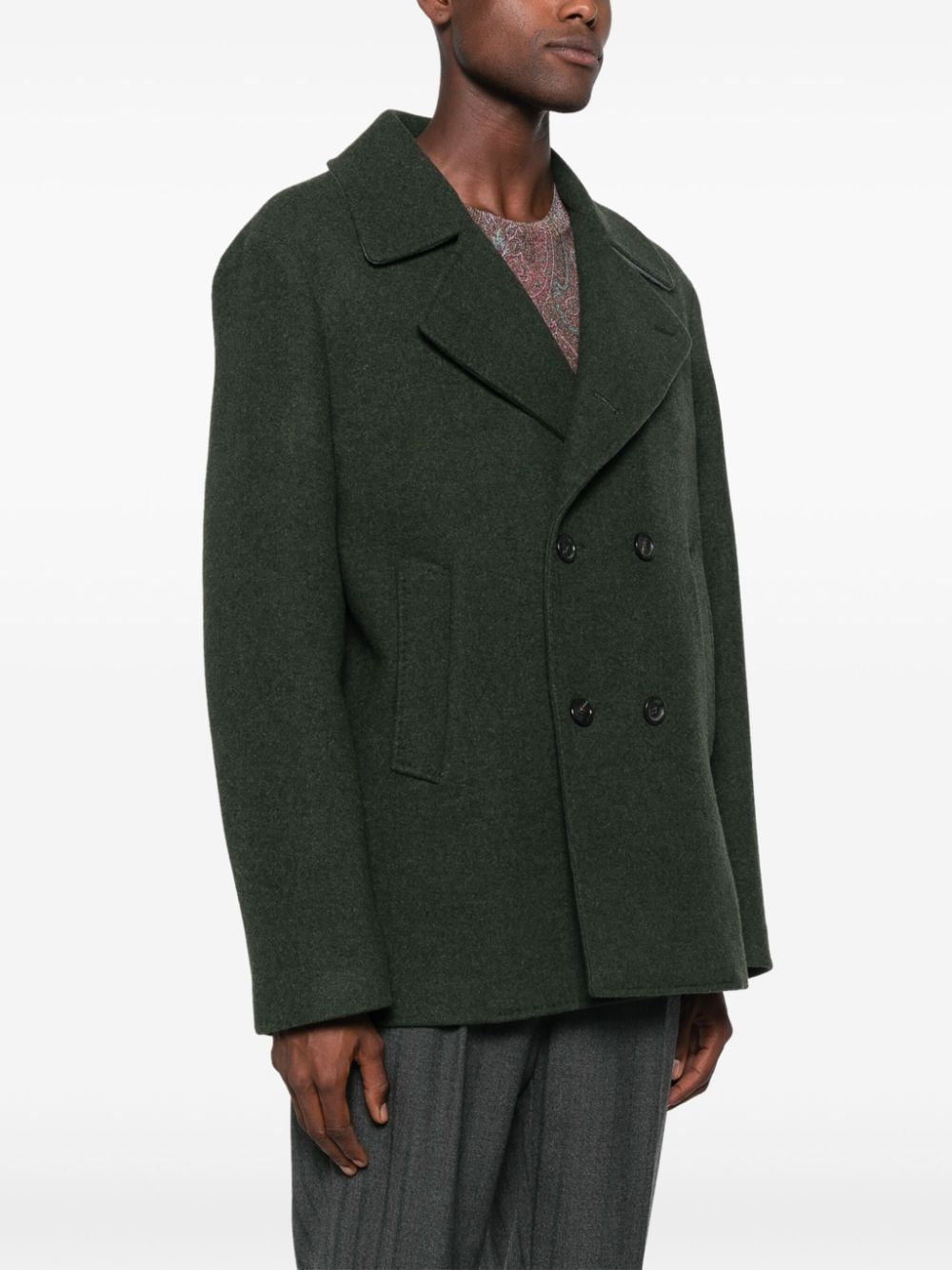 ETRO Stylish Peacoat with Welt Pockets and Sleeves