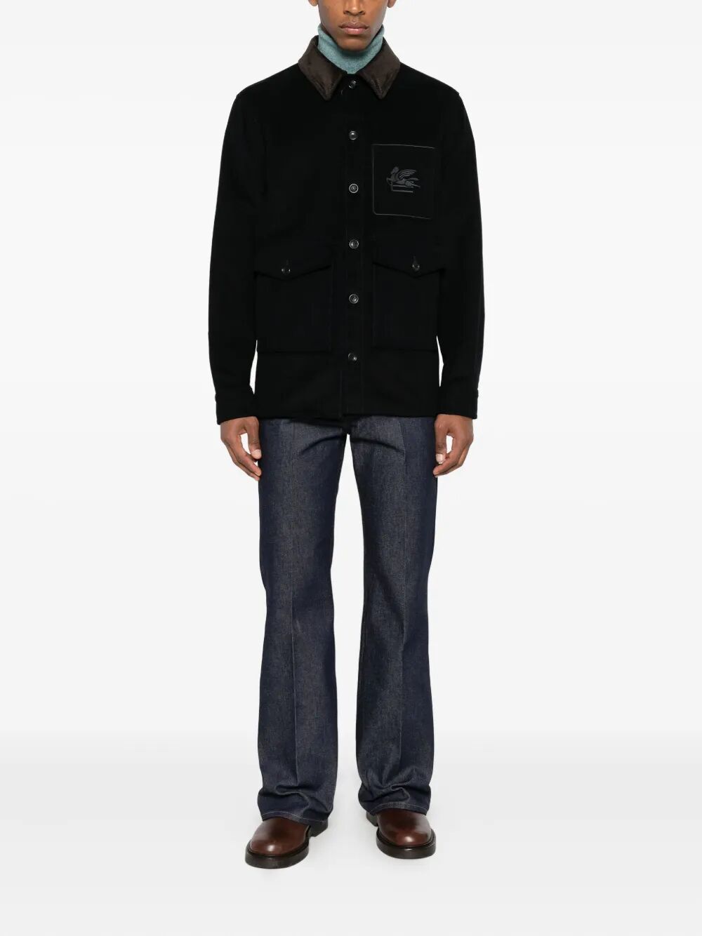 ETRO Men's Regular Fit Pegasus Embroidered Cotton Jacket