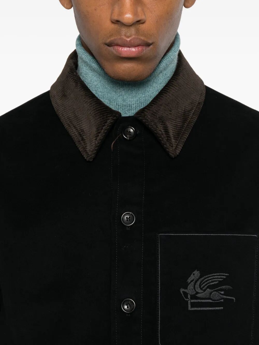 ETRO Men's Regular Fit Pegasus Embroidered Cotton Jacket