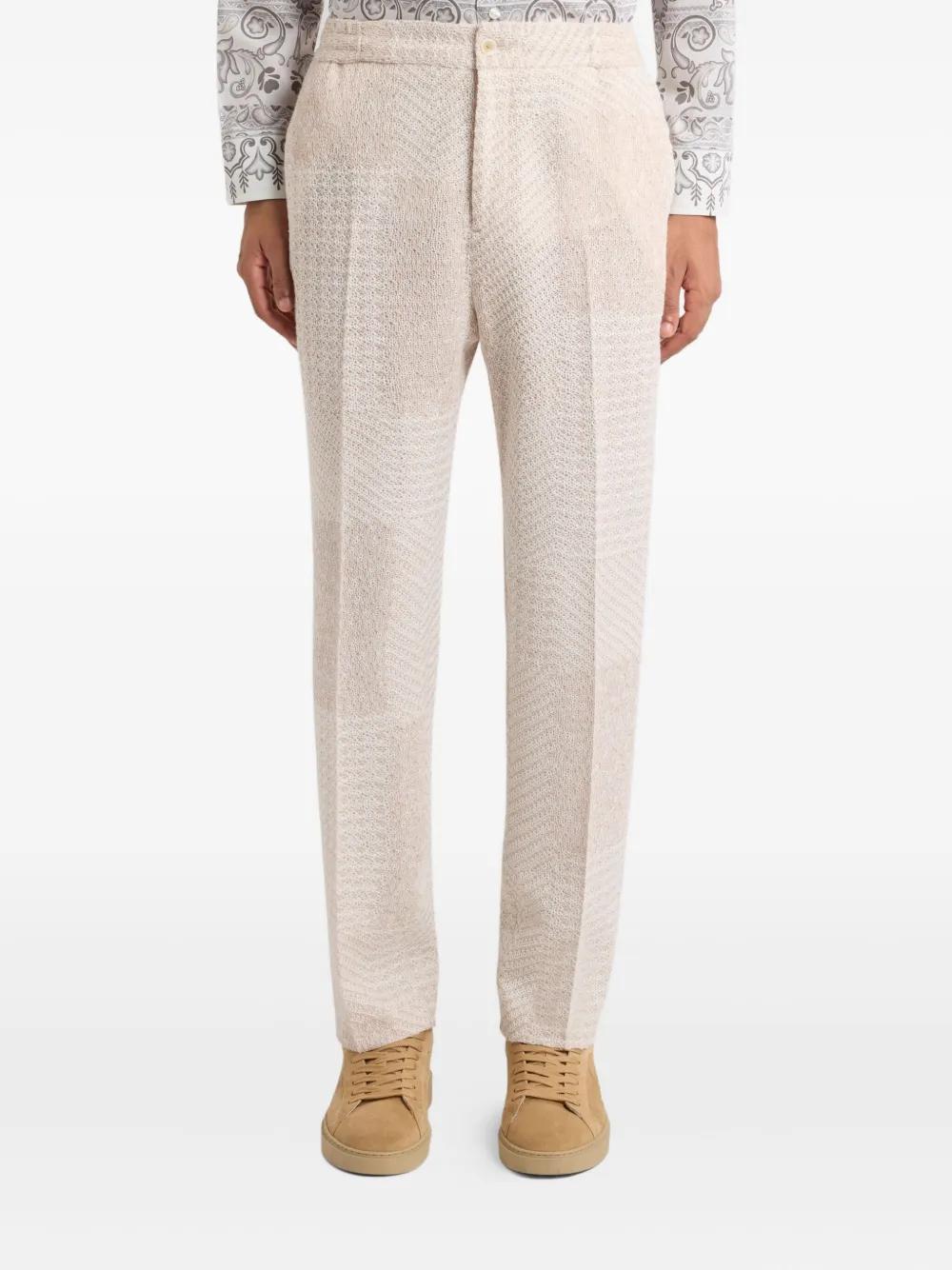 ETRO Textured Regular-Fit Straight-Leg Pants