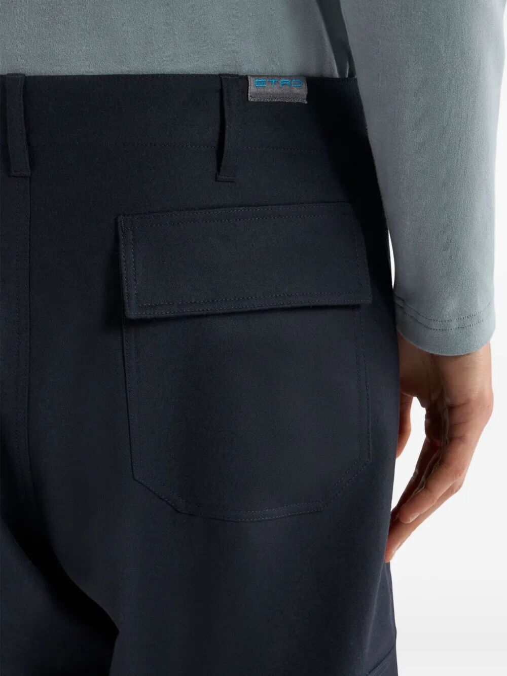 ETRO Regular Fit Wool Cargo Pocket Trousers