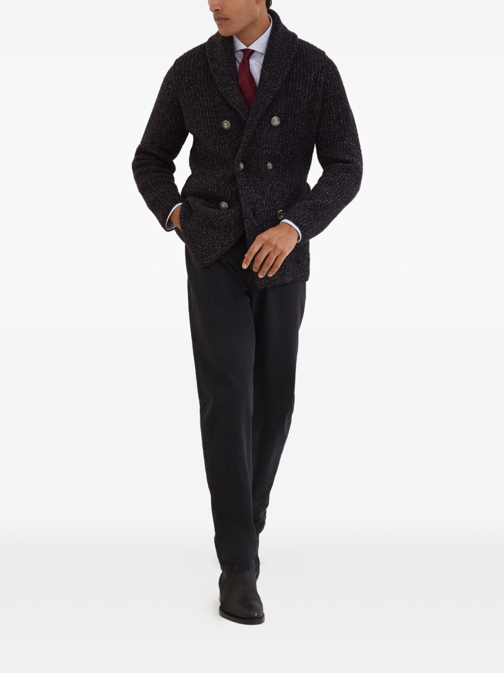 BRUNELLO CUCINELLI Double-Breasted Wool Cashmere Jacket for Men