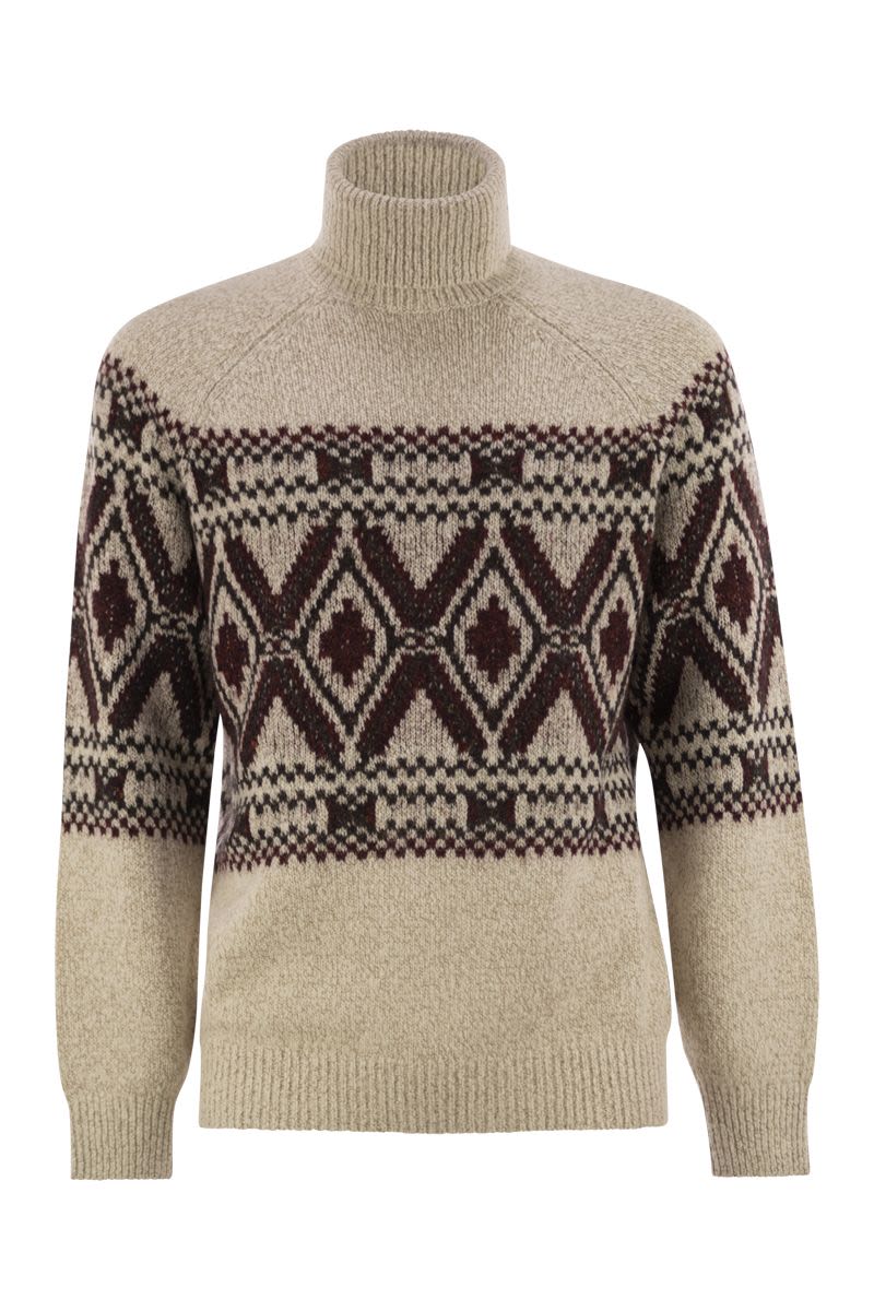 BRUNELLO CUCINELLI Wool and Silk Turtle-Neck Jumper for Men