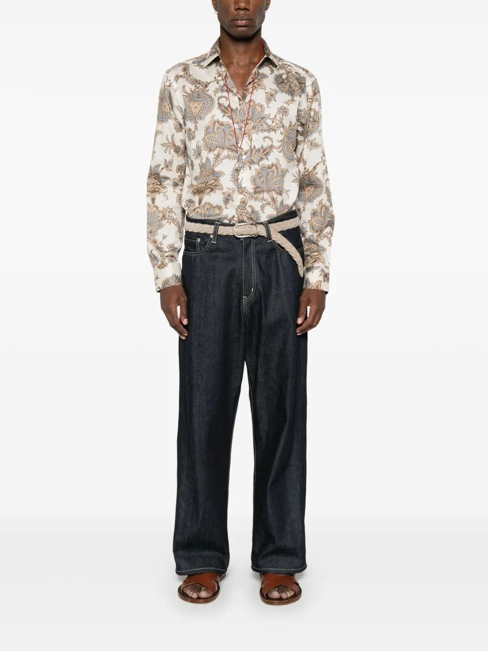 ETRO Stylish Print On Beige Base Men's Shirt for SS25