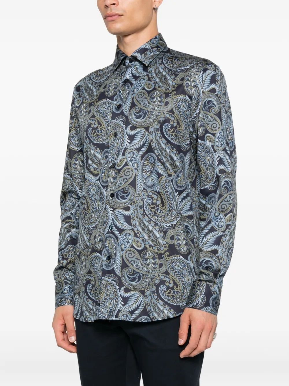 ETRO Men’s Print On Blue Base Shirt