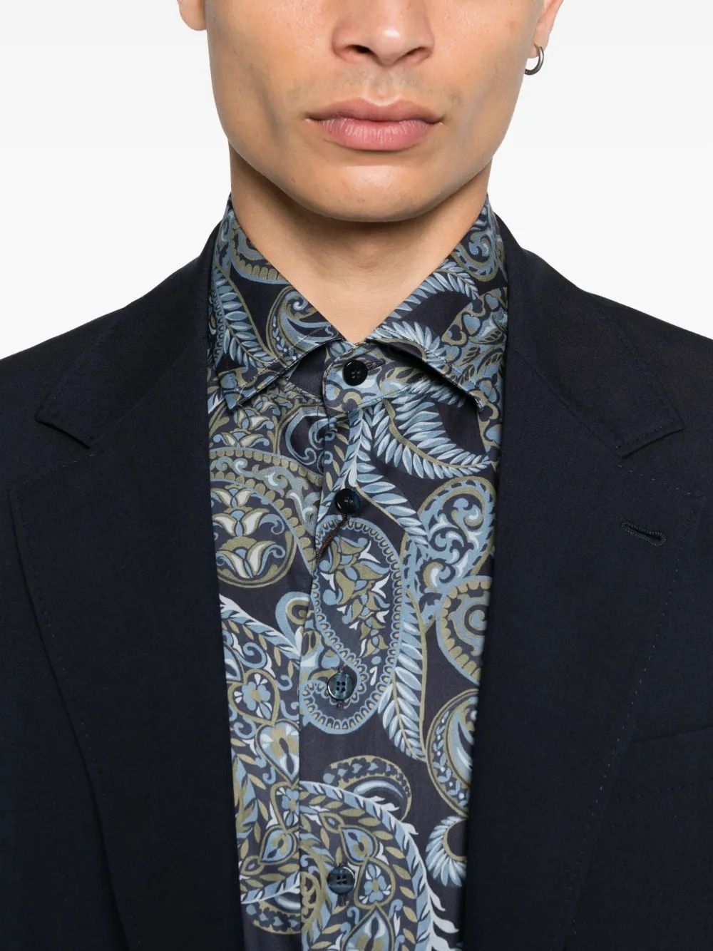 ETRO Men’s Print On Blue Base Shirt