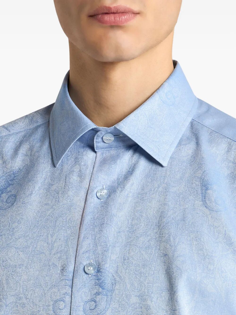 ETRO Cotton Shirt with Paisley Jacquard